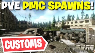 Escape From Tarkov PVE  All PMC Spawn Locations On Customs [upl. by Nivak]