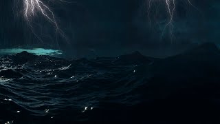 Thunderstorm sounds for sleep with rain ocean waves and thunder and lightning sounds [upl. by Attalanta]