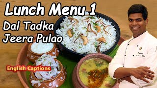 Lunch Menu  Jeera Pulao amp Dal Tadka  Simple Lunch Recipe in Tamil  CDK190  Chef Deenas Kitchen [upl. by Woodhead]