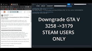 GTA 5 downgrade 1032580 to 3179 under 3 minutes steam users only scripthook error 3258 [upl. by Lonee]