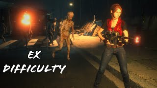 RE2 Remake Extreme Difficulty Runaway Scenario CVX Claire  Enemy Mods [upl. by Assertal]