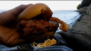 Applebees NEW Triple Bacon Burger Review [upl. by Yddor]