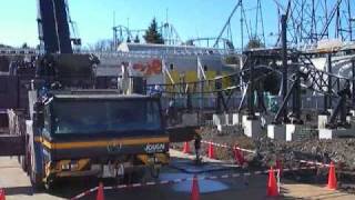 FujiQ Highland under construction Jan 2011 高飛車 [upl. by Linneman]