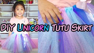 DIY NoSew Tutu Skirt  DIY Unicorn Tutu Skirt  DIY Tulle Skirt Tutorial [upl. by Ardena]