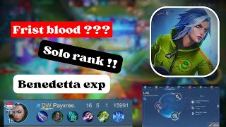 GAMEPLAY BENEDETTA EXP SOLO RANKED DI MYTIC  TUTORIAL BENEDETTA FIRST BLOOD 🔥 [upl. by Ilrahc327]