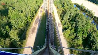 Shivering Timbers Michigans Adventure 4K 60FPS Front Row [upl. by Lletnom211]