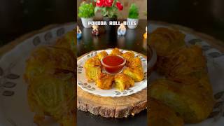 Trending recipe of crunchy Pakoda Roll Bites shorts snacks recipe bread potato [upl. by Methuselah]