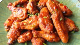 Spicy Peanut Butter amp Pepper Jelly Chicken Wings  Superbowl Chicken Wings Recipe [upl. by Sainana]