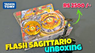 Takara tomy flash sagittario beyblade unboxing and review  pocket toon [upl. by Amargo421]