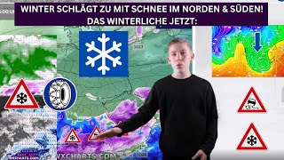 Das Wichtigste jetzt KRÄFTIGER WINTEREINBRUCH Schnee im Norden amp Süden Kalte Entwicklung ab 1501 [upl. by Kinimod]