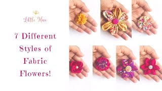 7 Fabulous Fabric Flowers  How to Make Flowers from Waste Fabric  DIY Fabric Flower No Glue [upl. by Nnyleahs]