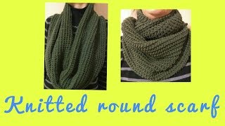 Pleteni okrugli šal  tuniski bod KNITTED ROUND SCARF [upl. by Solohcin]