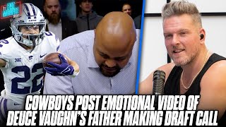 Cowboys Show Emotional Footage Of 6th Rounder Deuce Vaughn Getting Drafted By His Dad  Pat McAfee [upl. by Eahsed]