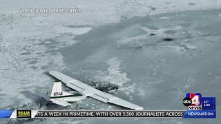 None hurt after small plane crashes on frozen reservoir [upl. by Yllac]