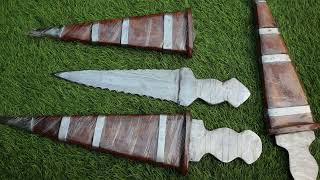 Heavy Sheesham Wood Scabbard Dagger KATAR 19 Inch Knife 10 Inch Sarabloh BLADE [upl. by Haikezeh]