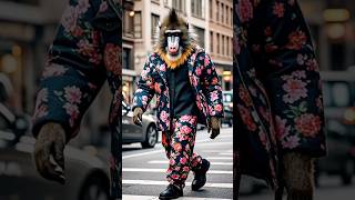 Baboon Walking In Chicago Road😀😀 funny chicago usa shorts [upl. by Ailliw]