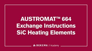 AUSTROMAT 664  Exchange SiC Heating Elements  DEKEMA Academy [upl. by Latin]