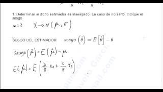 ESTADÍSTICA INFERENCIAL I EJERCICIO 8 SESGO DEL ESTIMADOR [upl. by Weil83]