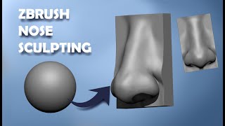 Zbrush NOSE Sculpting tutorial [upl. by Oliver]