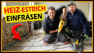 BETON ESTRICH EINFRÄSEN mit Fußbodenheizung  Gefahren amp Risiko minimieren  Home Build Solution [upl. by Nahgiem56]