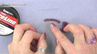 Beadschool Tutorial  Techniques Herringbone Stitch from a Ladder Stitch start [upl. by Millan]