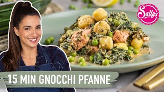 15 Minuten Gnocchi Pfanne mit Lachs und Spinat  Onepot Rezept [upl. by Trina]