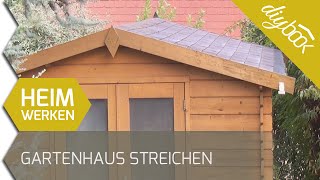 Gartenhaus streichen und warten [upl. by Aittam]