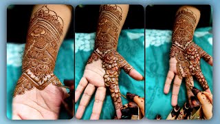 Beautiful Indian Mehndi Design for Full Hand  Front Hand Mehndi Tutorial [upl. by Blisse]