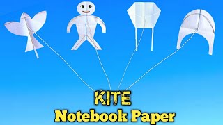 how to make paper kite patang kaise banate hain notebook paper kite how to make kite [upl. by Eahsal]