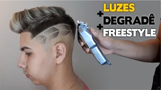 LUZES  FREESTYLE NO CABELO MASCULINO PASSO A PASSO [upl. by Nixon]