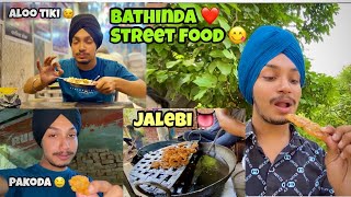 Bathinda street food 🥘 aloo tiki  pakoda jalebi 😋😋 KDM Vlogs tasty street food Bathinda ❤️ [upl. by Krystalle]