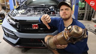 WATCH THIS VIDEO BEFORE YOU INSTALL DOWNPIPEFRONT PIPE FK8 TYPER [upl. by Kendry]