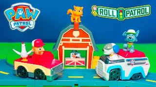 PAW PATROL Nikelodeon Rocky Barnyard Rescue Roll Patrol New Toys Video [upl. by Eixel]