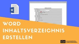 Word  Inhaltsverzeichnis erstellen  TUTORIAL [upl. by Moersch]