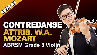 Contredanse attrib WA Mozart  Grade 3 A3 ABRSM Violin Exam 2020  2023 [upl. by Annairdua]