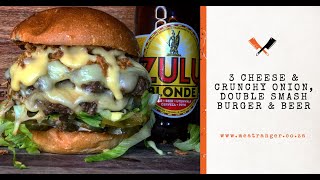 Smush Burger Recipe  3Cheese amp Crispy Onion Double Patty [upl. by Constantino]