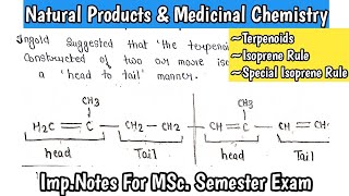 Terpenoid and Carotenoids  Isoprene Rule amp Special Isoprene Rule  Natural Product  Handmade Notes [upl. by Emersen]