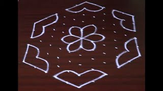 Easy Rangoli Design with 11X6 Dots  Rangoli Designs  Kolam Designs  Muggulu Designs  KGS Rangoli [upl. by Filberte567]