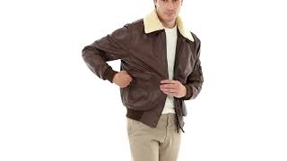 Giacca in pelle artigianale mod bomber Maverick sh colore marrone tamponato da uomo  Doppia Pelle [upl. by Leiruh]