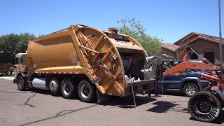 City of Phoenix PW 2014 McNeilus Rear Load Garbage Truck [upl. by Ardnek690]