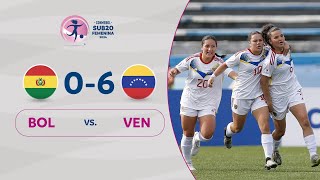 BOLIVIA vs VENEZUELA 06  RESUMEN  CONMEBOL SUB20 FEM  FASE DE GRUPOS [upl. by Aguayo]