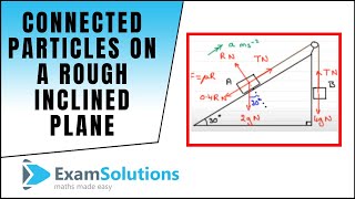 Connected Particles on a rough inclined plane  ExamSolutions [upl. by Eelsha]