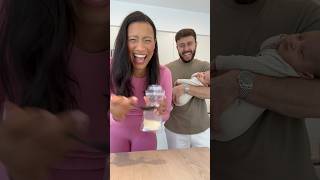 Trying the baby’s breast milk 😂 breastfeeding newborn couplegoals newmom breastmilk [upl. by Lucchesi]