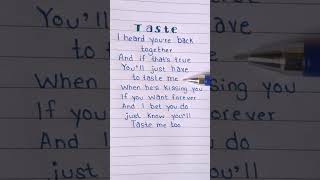 Sabrina Carpenter  Taste  Handwritten Lyrics  sabrinacarpenter taste tastesabrinacarpenter [upl. by Suiradel]