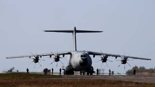 Start und Landung der A400M in Peenemünde Insel Usedom  Luftwaffe [upl. by Barstow]