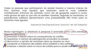 ENEM PPL 2020  INTERPRETAÇÃO E INFERÊNCIA DE TEXTOS  Como a solidão pode comprometer a sua sa [upl. by Lise416]