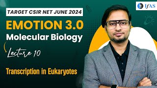 Transcription In Eukaryotes  Molecular Biology  CSIR NET June 2024  Emotion 30  IFAS Lec 10 [upl. by Ecnerolf]