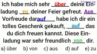 sich freuen auf oder über Akkusativ Verben und Präpositionen Zukunft und Gegenwart looking forwa [upl. by Kimberley]