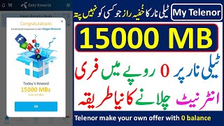 Telenor 15 GB free internet 2022  My Telenor app mb [upl. by Demp]