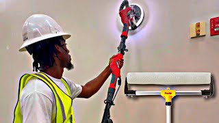 Imperial Painter sanding w Bauer 9” radius drywall sander amp rolling wall w Purdy 18” system [upl. by Notwal321]